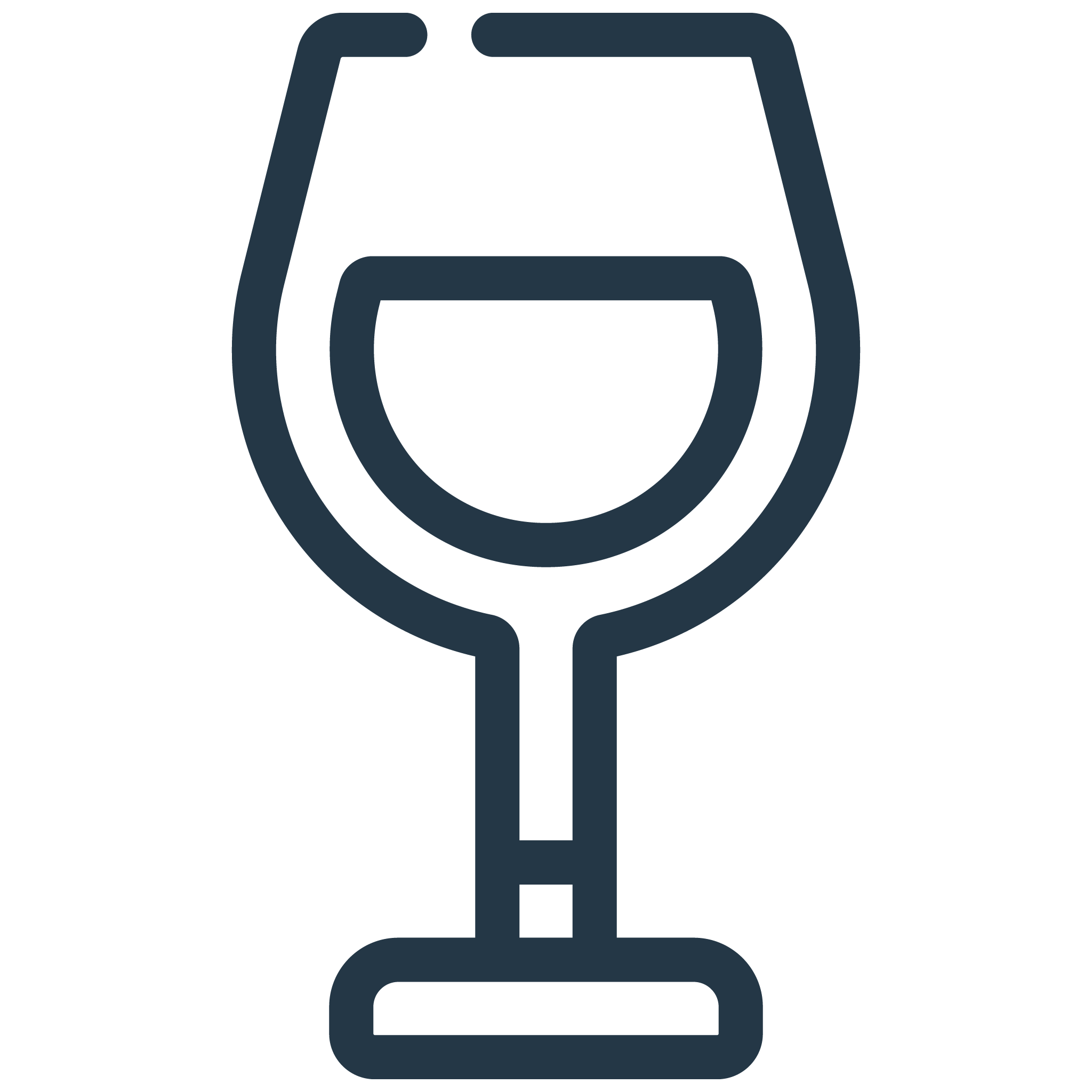 Line drawing of a wine glass