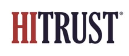 Logo with the word 'HITRUST' in bold, with 'HIT' in red and 'TRUST' in black.