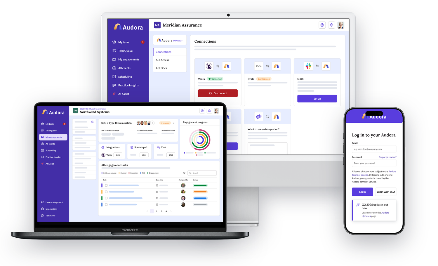 Audora on desktop and mobile devices