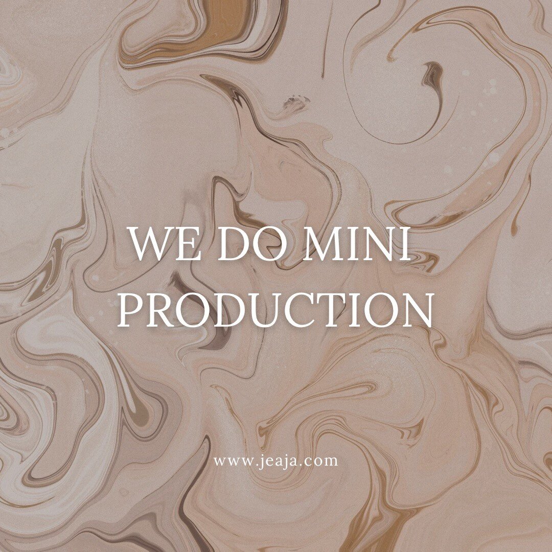 Whats mini production, you ask? We know the struggle of emerging designers getting inventory to test the market. Most factories have a MINIMUM of 500+ pieces per style &mdash; and they call that small order! WithJEAJA&rsquo;s mini production, we work