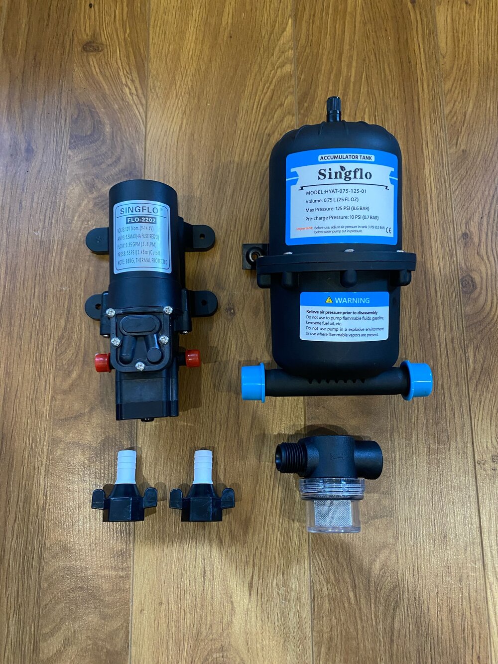 12V Pump 35PSI Accumulator and Water Filter — Irish Camper Goods