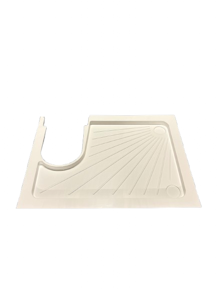 1100x800 Shower Tray with Toilet Cut-Out – Left Hand Side