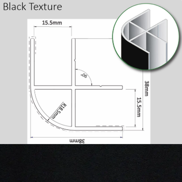 Black Corner Profile 2.2 Meter Lenght *Collection Only*
