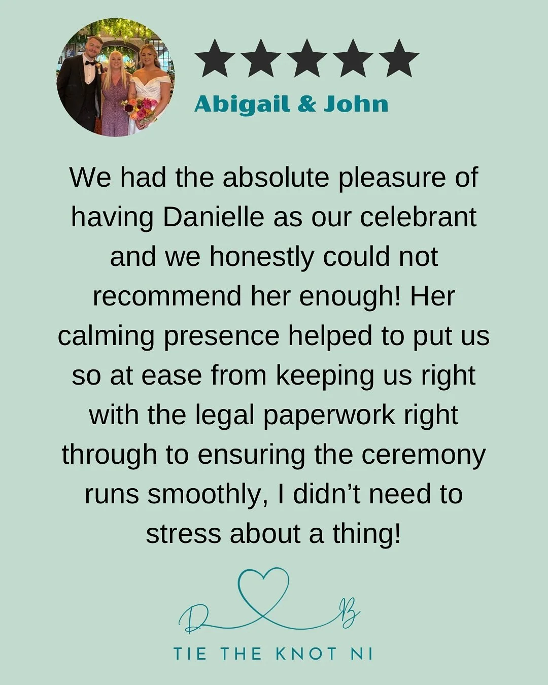 🌟 Review 🌟

I absolutely loved being part of Abigail and Johns wedding day. From the moment I arrived I could feel the excitement and the love in the air and their ceremony was filled with so much joy from start to finish.

Their lovely review hone