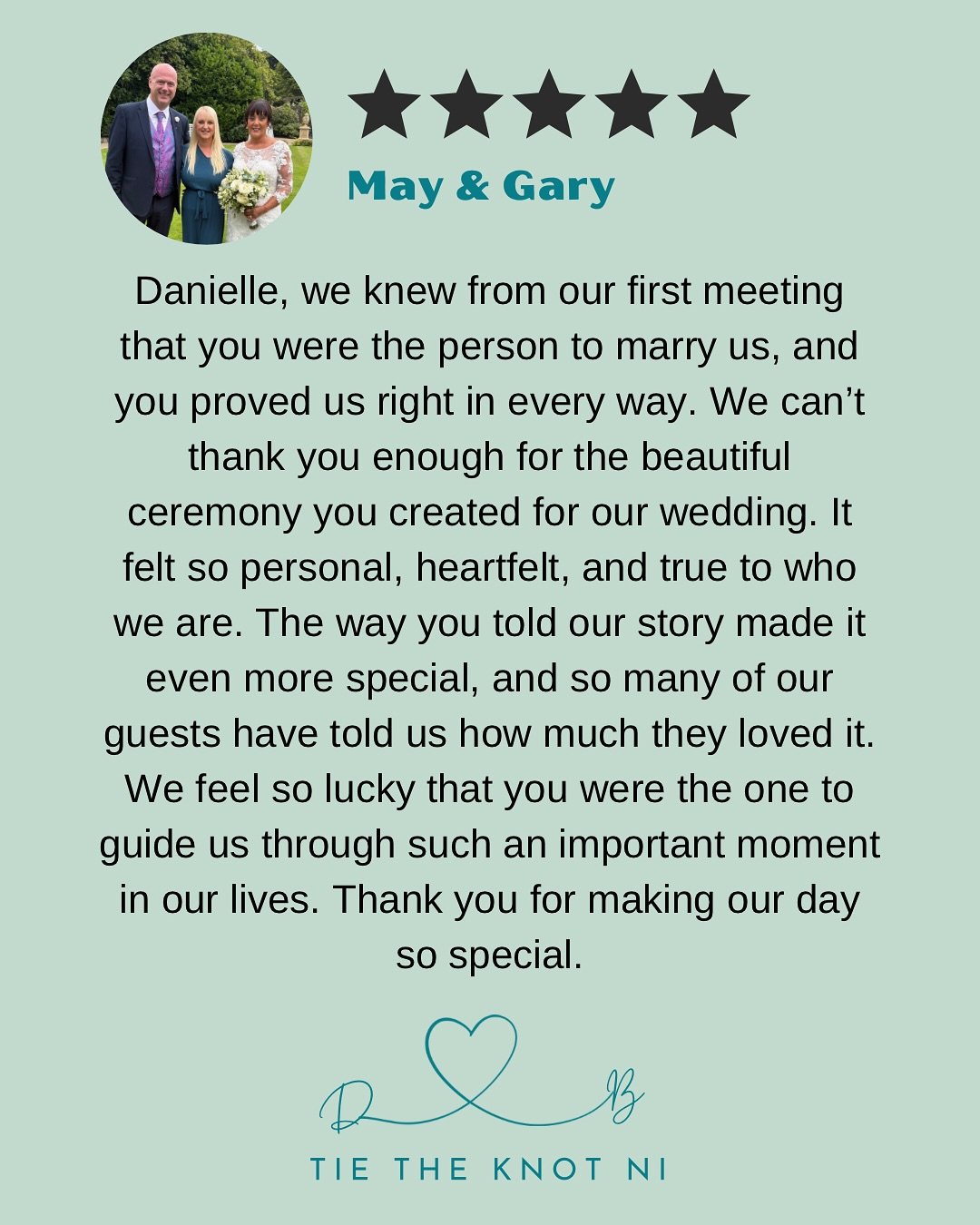 🌟 Review 🌟

There are some couples who leave the sweetest mark on your heart and May and Gary are certainly two of them. Their wedding at the beautiful Tullyglass House Hotel was filled with warmth, joy and so much love.

Their ceremony was persona