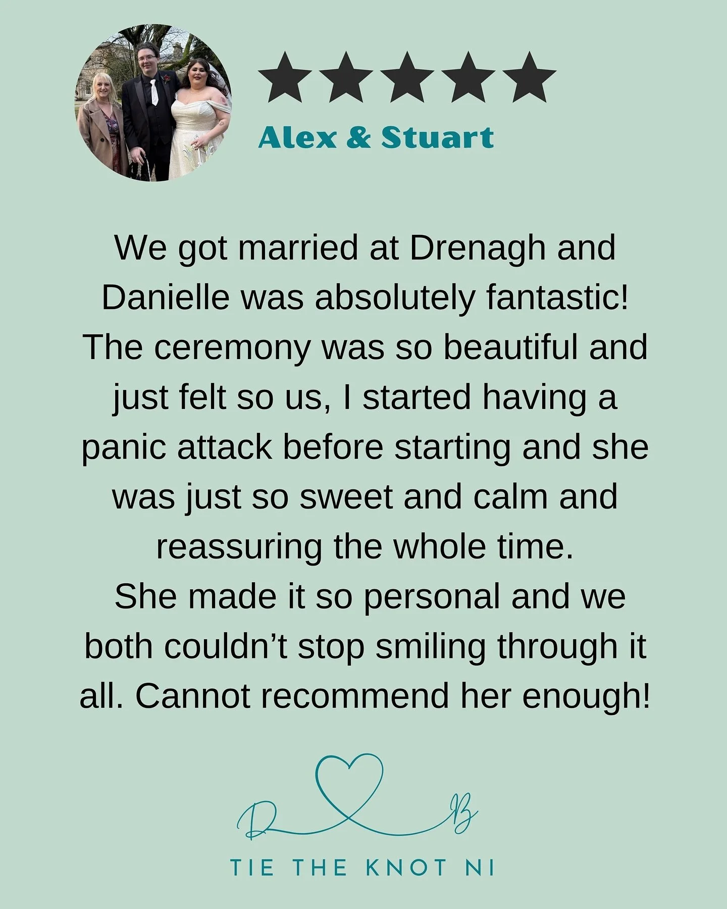 🌟 Review 🌟

Alex and Stuart, what an absolute joy it was to be part of your wedding. From the very first moment to the last smile down the aisle, your ceremony was filled with so much love, laughter and real emotion.

Hearing that you felt calm and