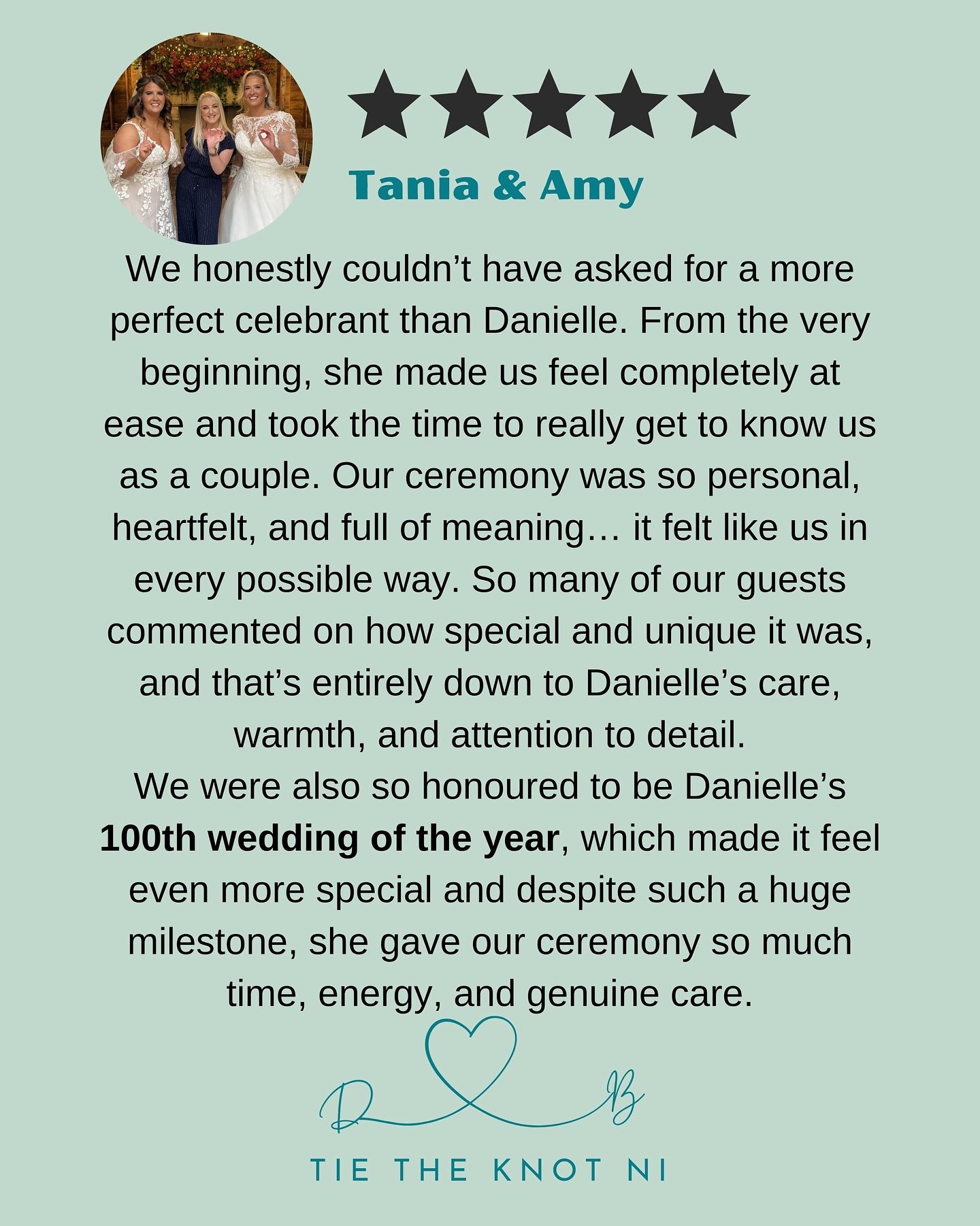 🌟 Review 🌟

Tania and Amy were my 100th wedding of the year near the end of 2025 and honestly, what a way to round off such an incredible milestone. From the moment we met, I absolutely adored these two and creating a ceremony that felt completely 