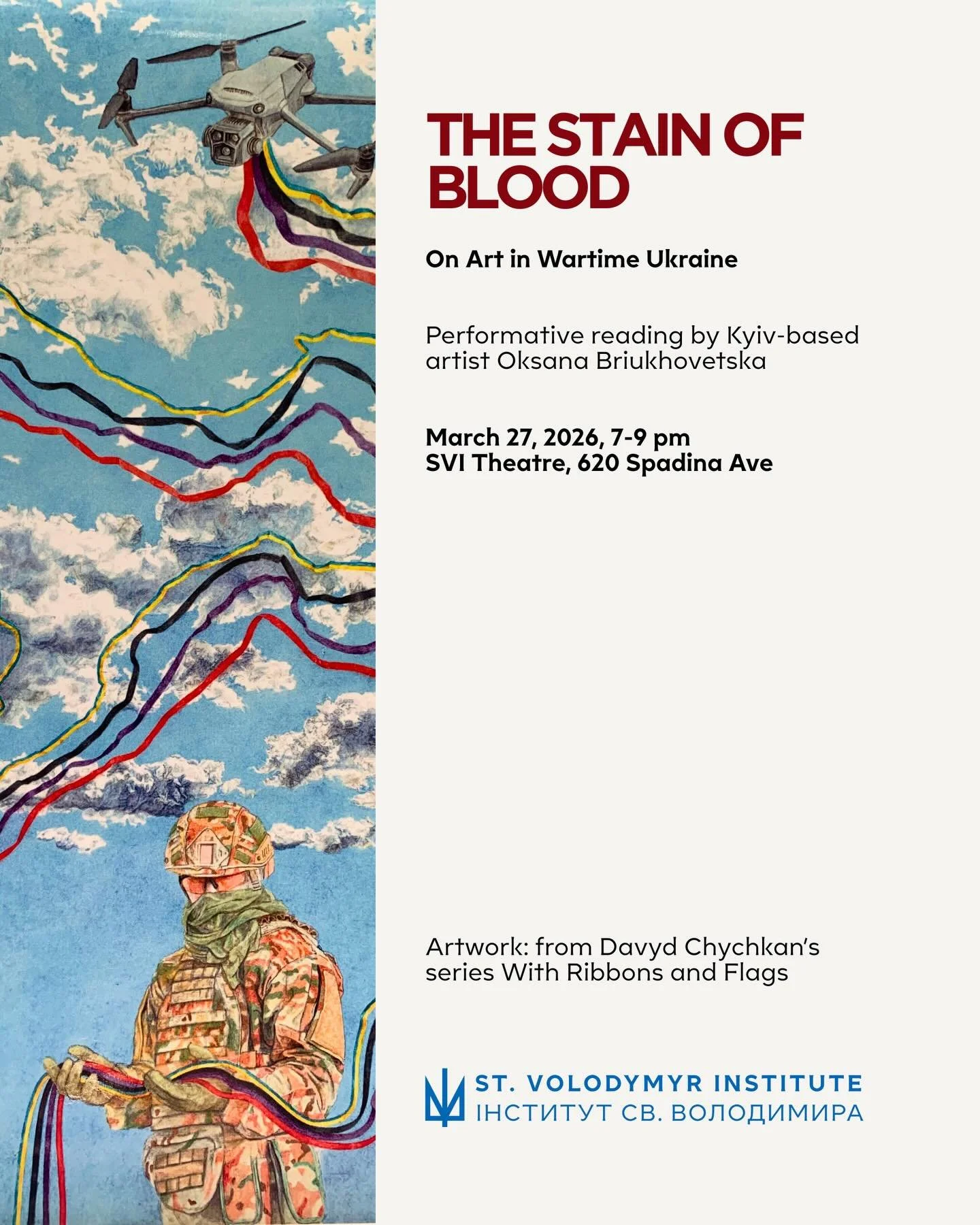 What does it mean to make art when your country is at war?

Kyiv artist and writer Oksana Briukhovetska brings her answers to Toronto in a performative reading on art, survival, and loss in wartime Ukraine. She will speak about the artists who went t