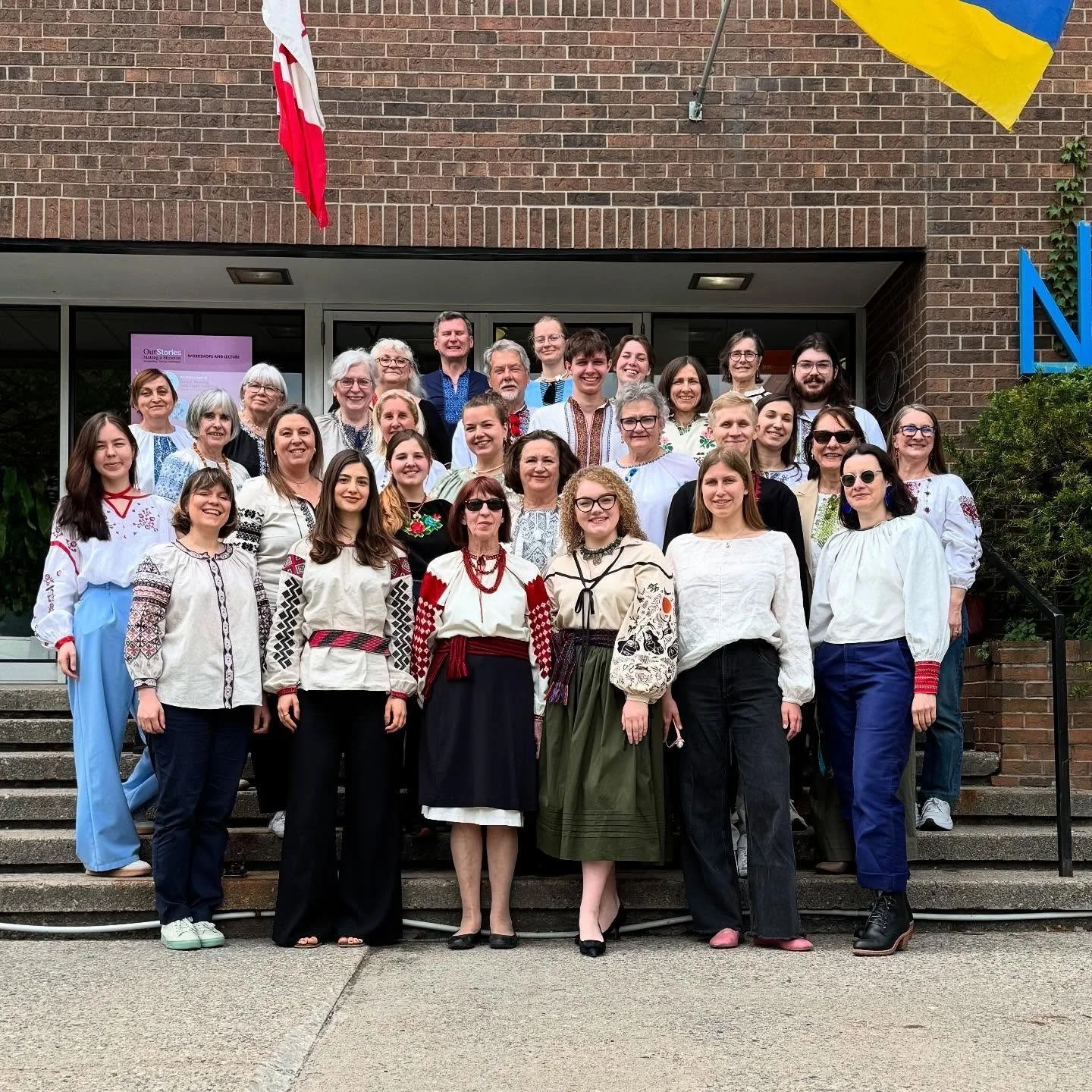 SVI students and staff posing in vyshyvankas on Vyshyvanka day 2025