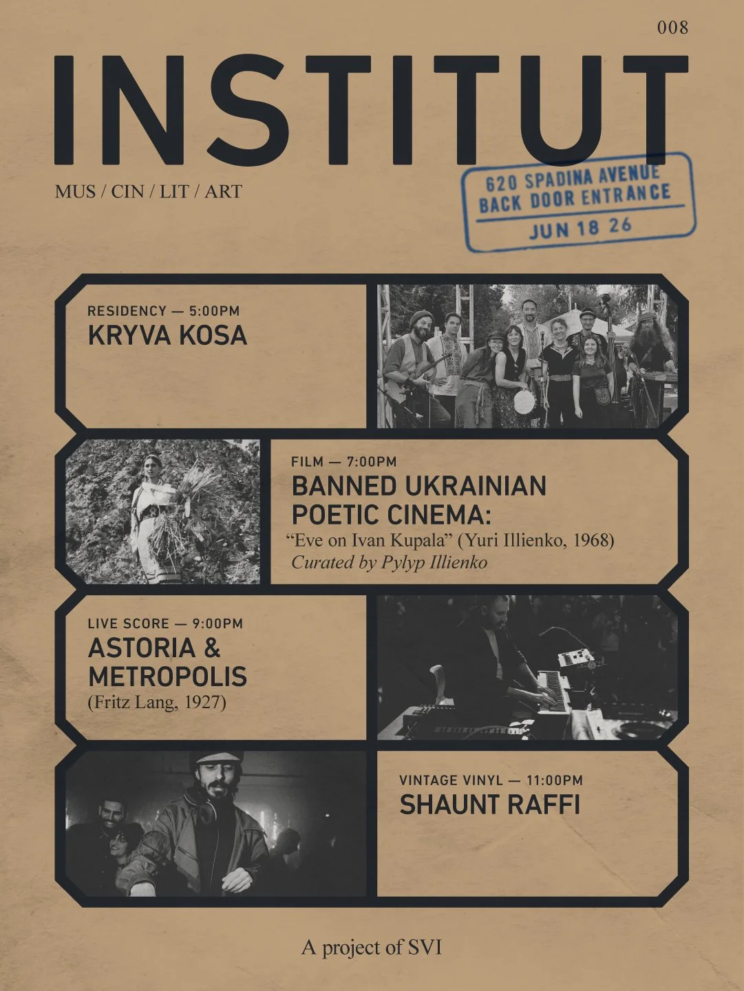 INSTITUT 008 | Kryva Kosa, Ukrainian Poetic Cinema, Metropolis x Astoria, Shaunt