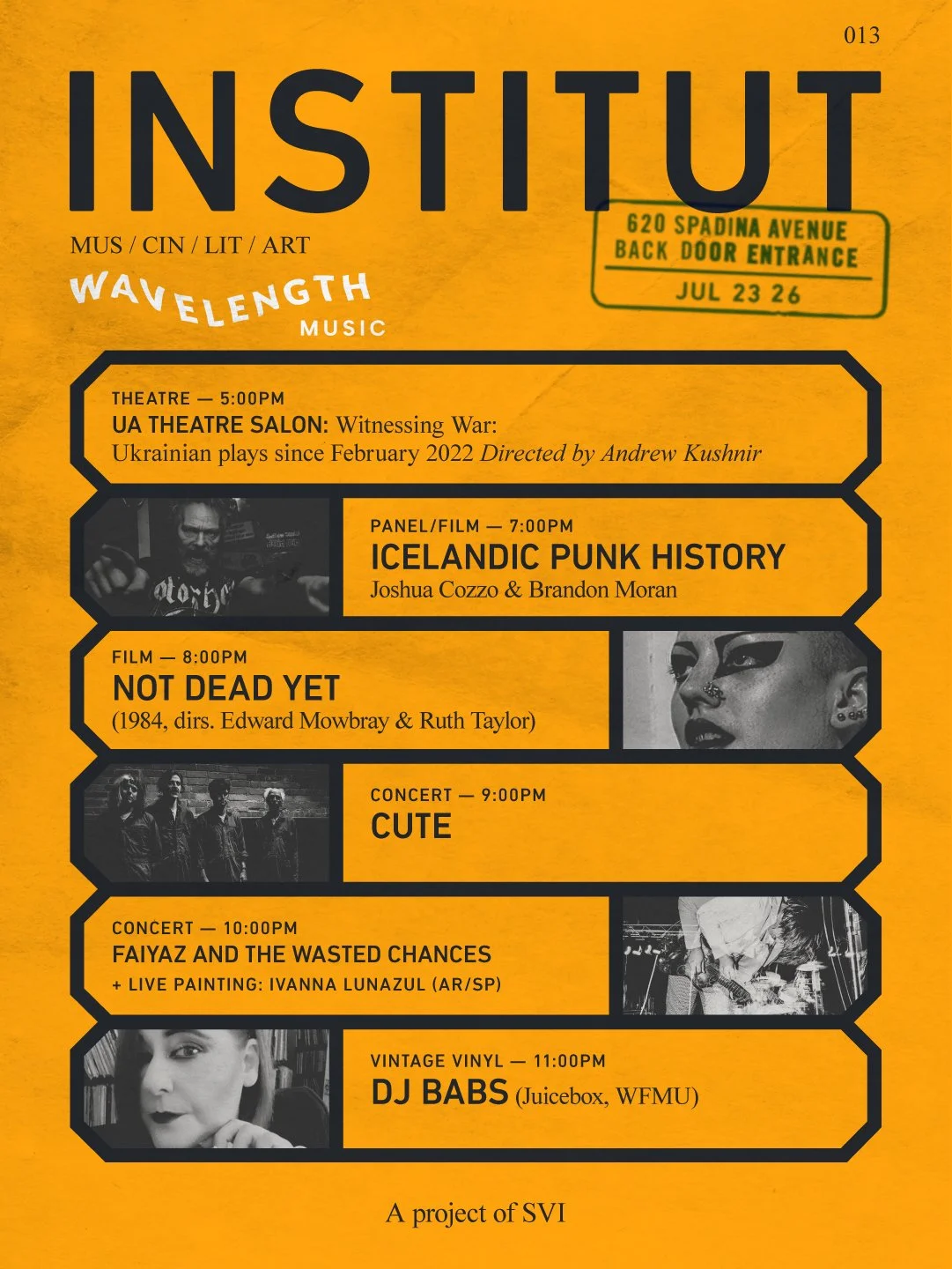 INSTITUT 013 | UA Theatre Salon x JOSHUA CUZZO x BRANDON MORAN x CUTE x FAIYAZ AND THE WASTED CHANCES x DJ BABS
