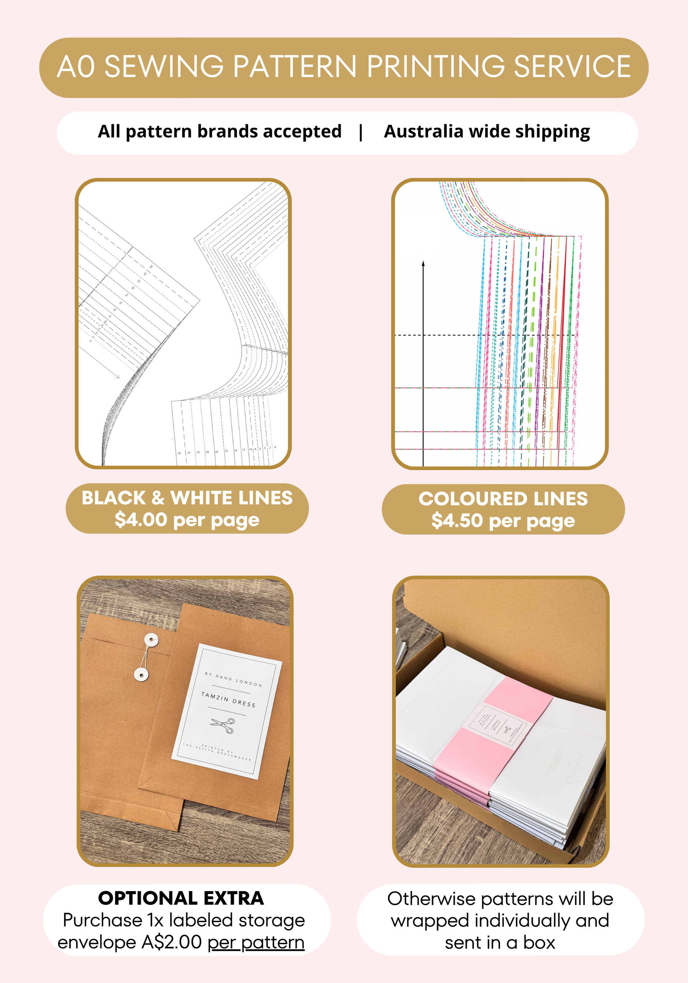 A0 Large Format Sewing Pattern Printing | From $4.00 Per Page