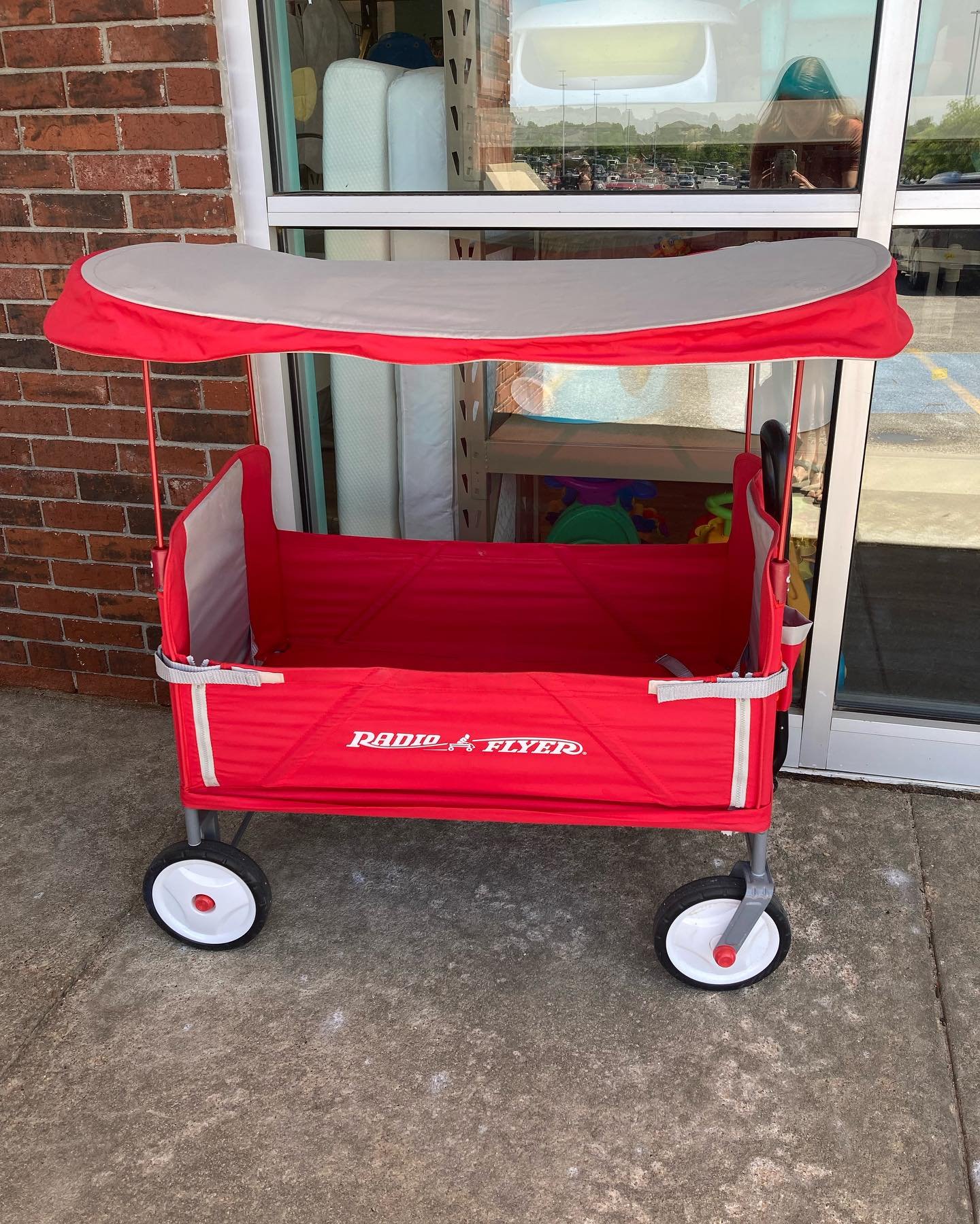 Come check out the cutest wagon that just came in! It is perfect for baseball games, trips to the zoo, walks and other fun summer activities! Priced at $69.99.