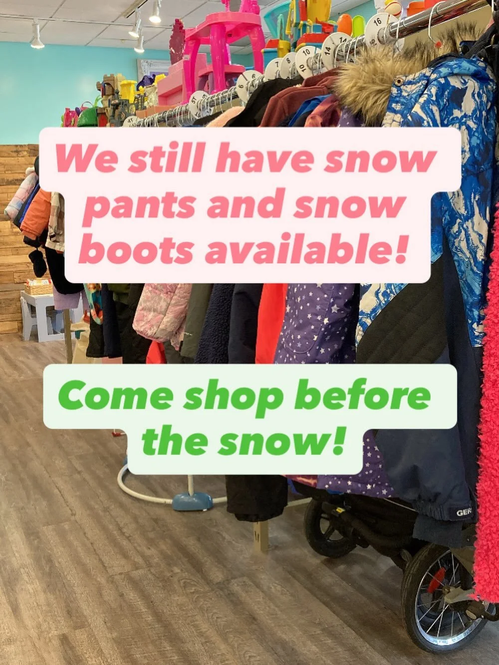 Snow&rsquo;s not done yet! We&rsquo;ve still got all the winter gear your kids need for their next winter adventure! Come shop today before the snow hits! ❄️☃️