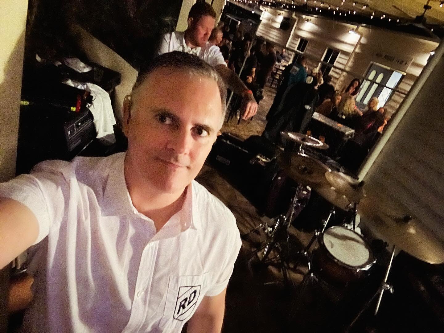 Backstage with all gear set up ready to go right after #cog at #wallapalooza2023 totally forgot to post this when it happened. Gig went great, gained some new fans. #gig #drums #drumming #drummer #rickdangerousandthesilkiebantams