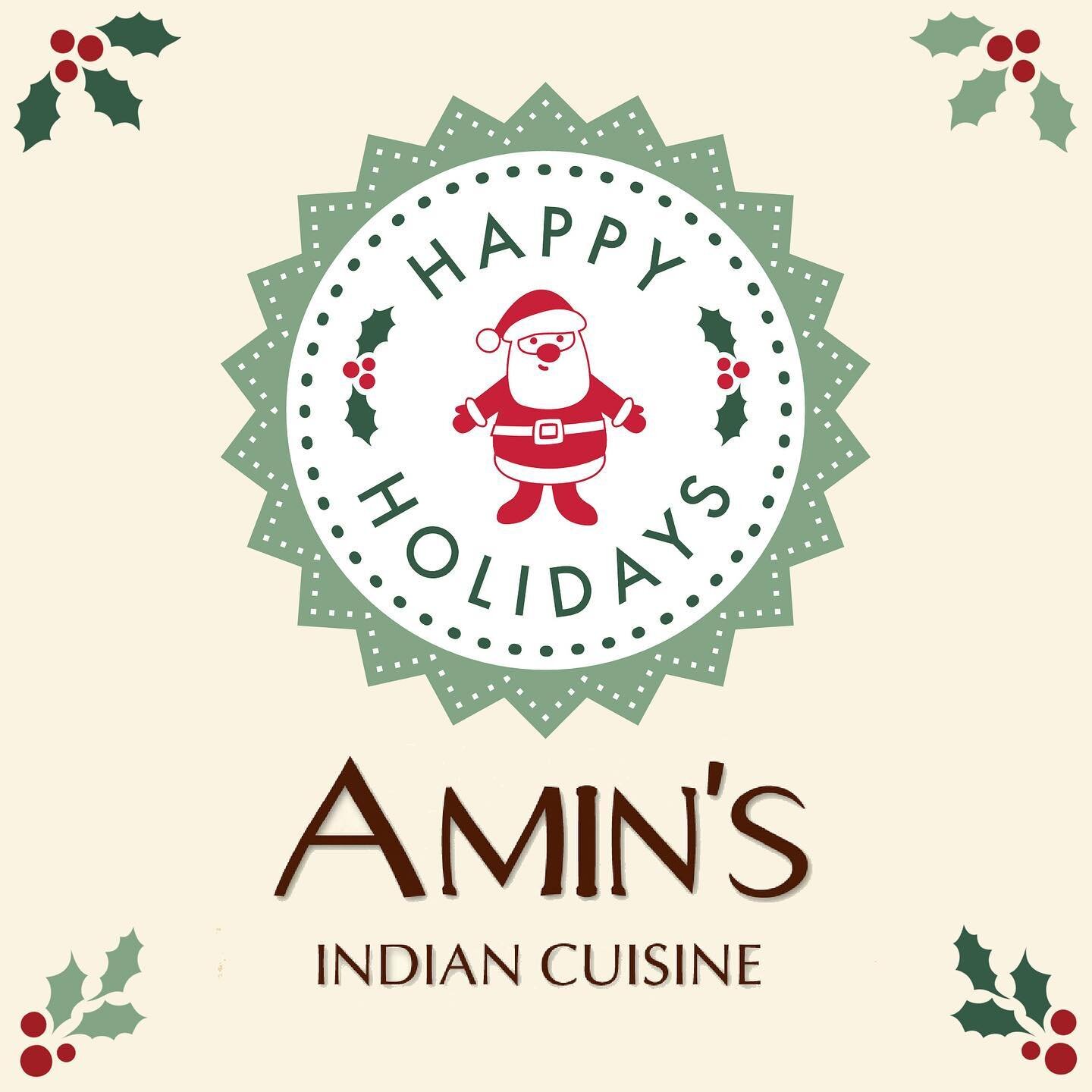 Happy Holidays from all of us at Amin&rsquo;s! We hope everyone has a relaxing and joyous time with their loved ones ❤️

Reminder we will be at the @hfxseaportmrkt tomorrow from 8-2 with our full menu and curry tubs to go! 😄