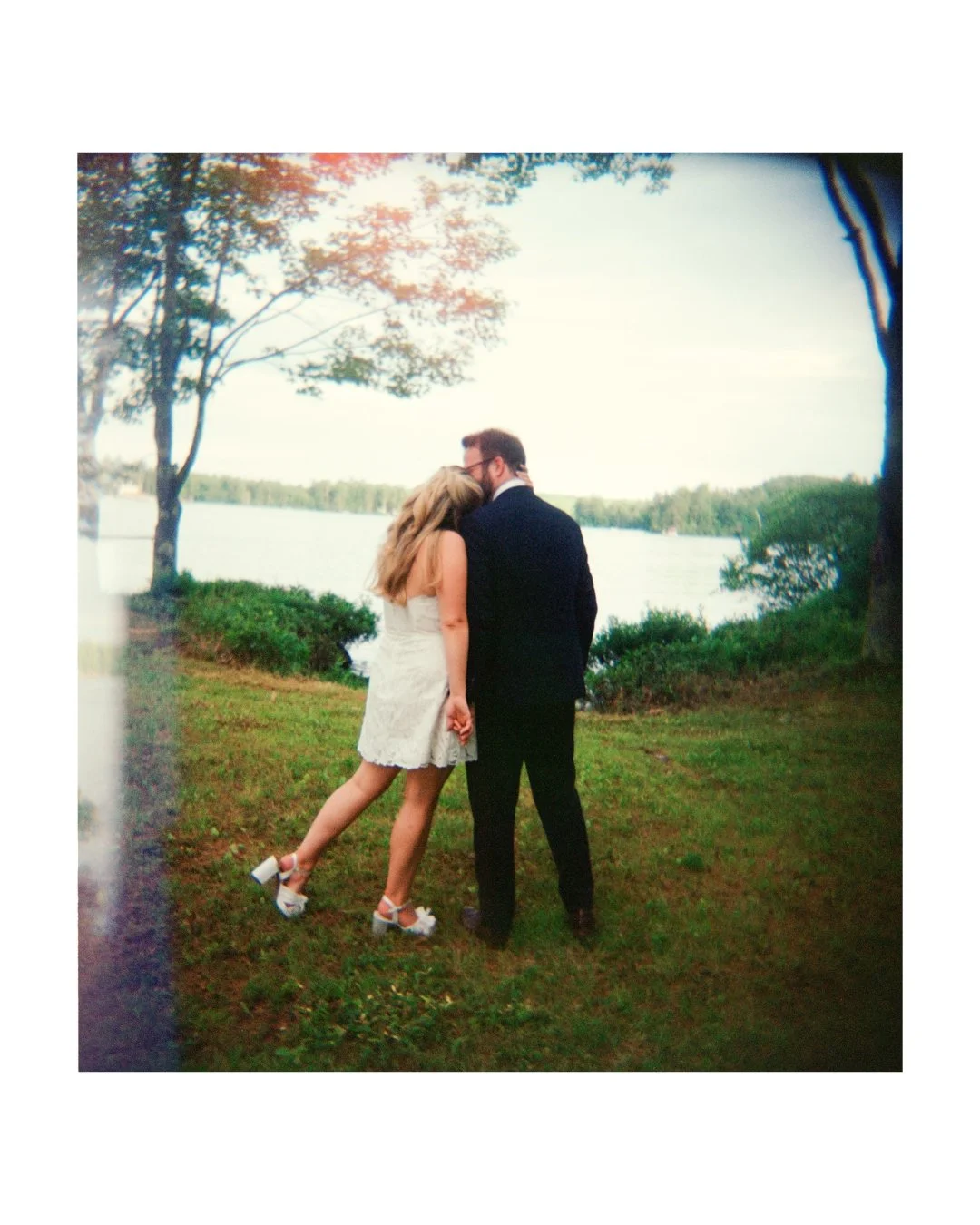 A backyard wedding at grandma's house in Maine.