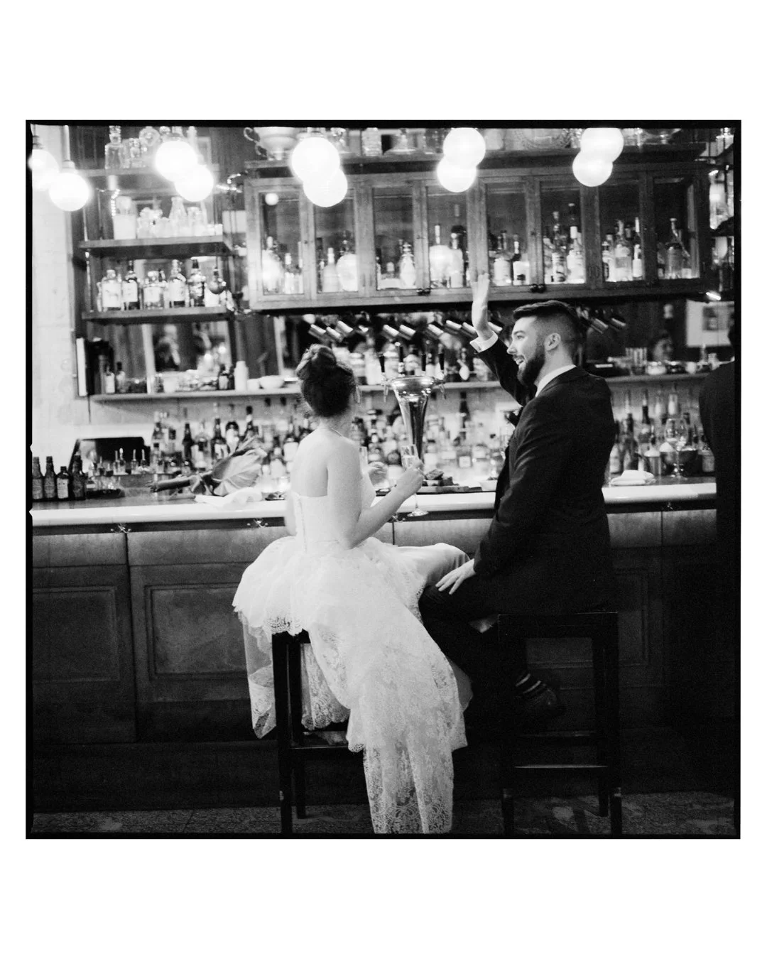 Community and celebration from a winter NYC restaurant wedding.