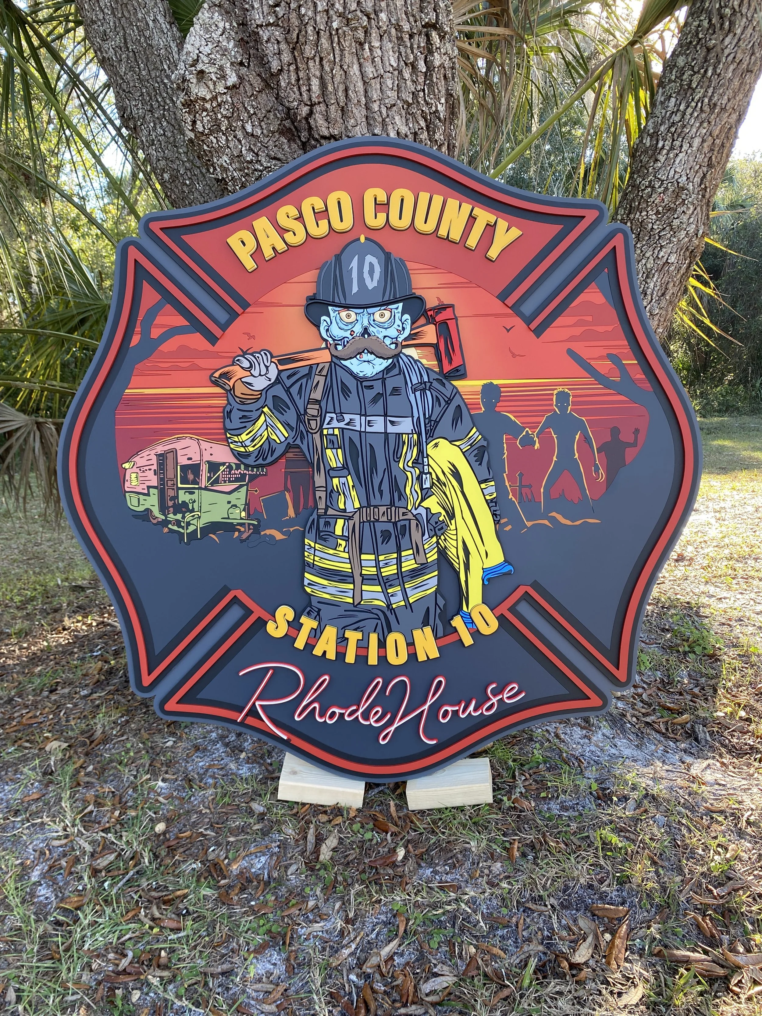 Custom 3D Wall Art | Interior Fire Department Logo | Madylzie Designs