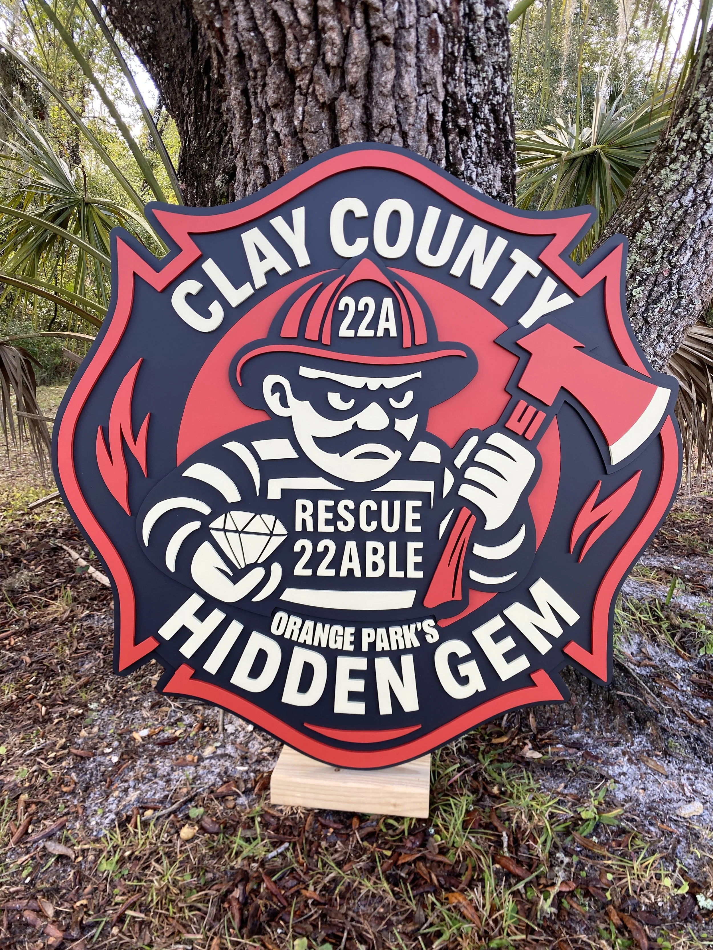 Custom 3D Wall Art | Interior Fire Department Logo | Madylzie Designs
