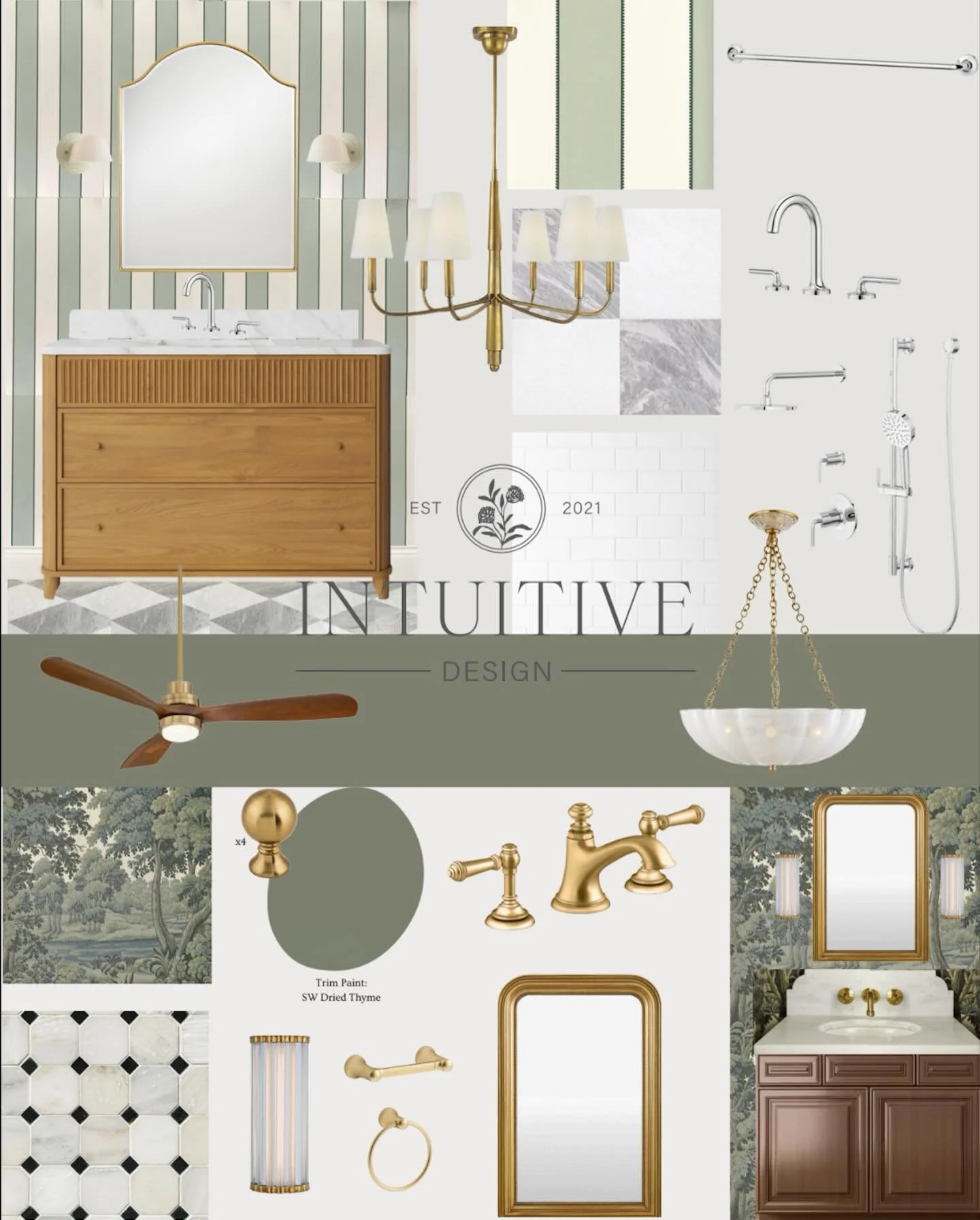 Green bathrooms are having a moment&hellip; and they&rsquo;re not going anywhere. 🌿 We&rsquo;re pulling it all together with layered textures, statement wallpapers, and beautiful natural stone that keeps everything feeling fresh, timeless, and a lit