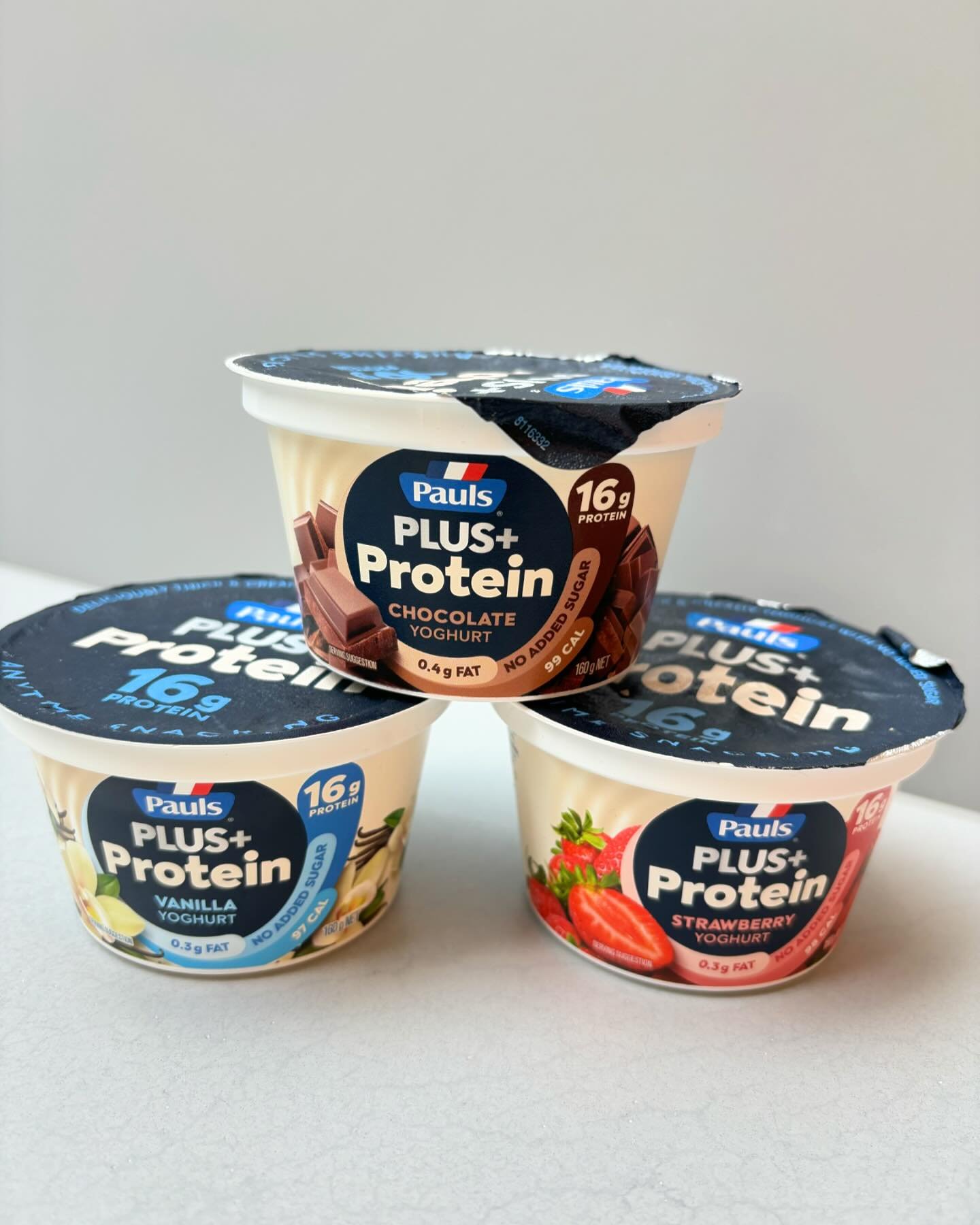 New product alert! Available at Woolworths, the Paul&rsquo;s plus + protein yoghurt comes in 3 flavours. A perfect addition to breakfast or as a simple and satiating morning or afternoon tea. #newproduct #yoghurt #highprotein #lowcarb #calcium #snack