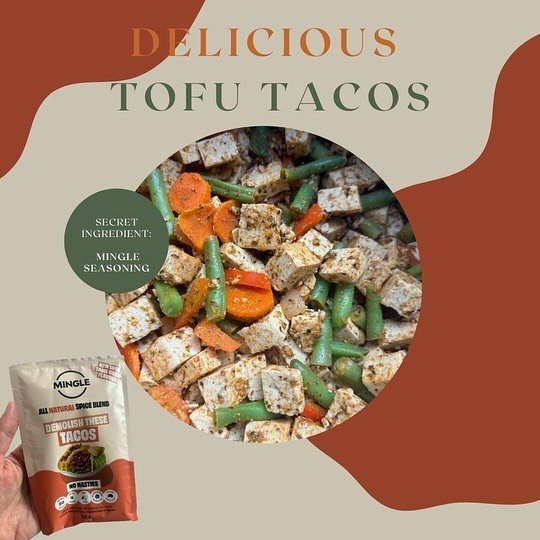 🌮✨ Tofu tacos that taste like a fiesta! 🎉 This delicious filling is made with mingle seasoning which is packed with all the flavour minus the fluff! 🌶️💥 Mingle&rsquo;s blends make cooking easier whilst keeping free from artificial additives - jus