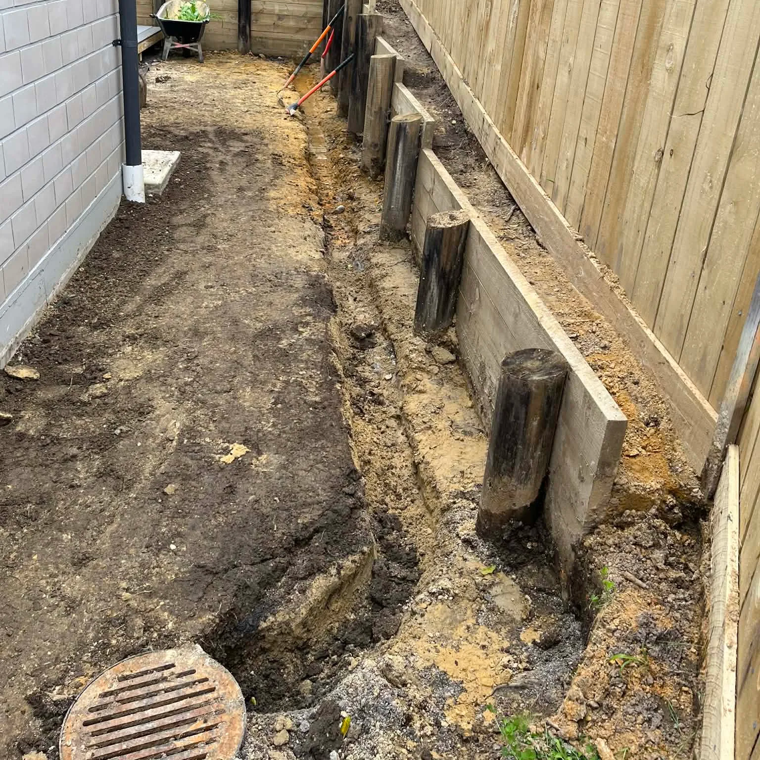 Dug for drainage