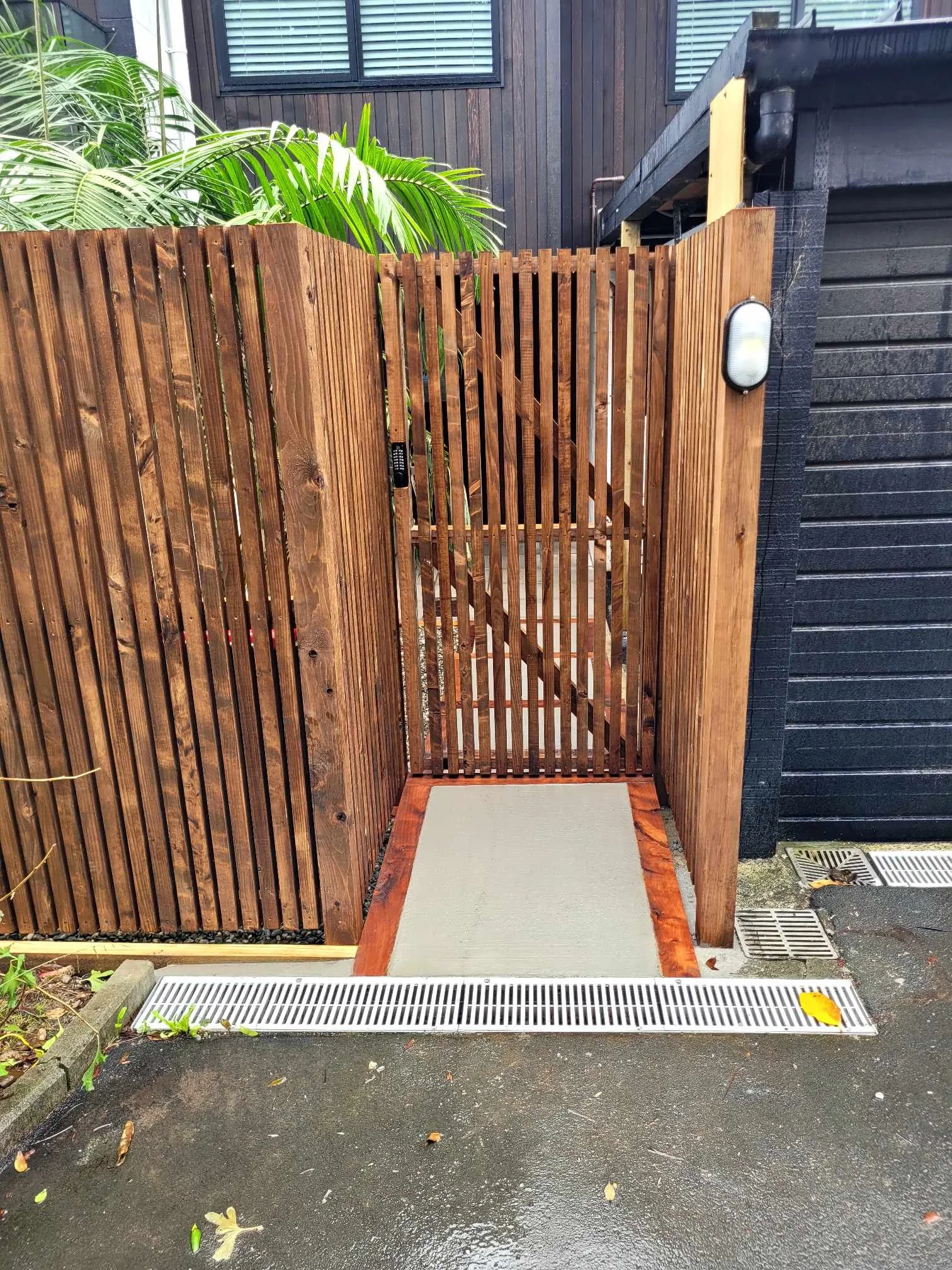 Cedar fencing and gate