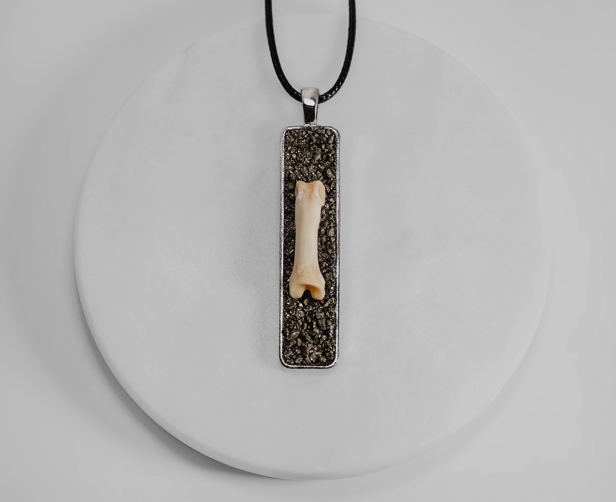 Coyote Toe Bone & Pyrite Necklace