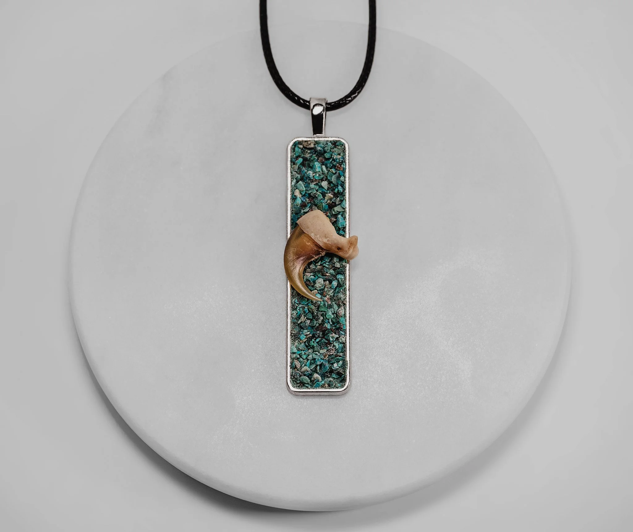 Bobcat Claw & Mexican Chrysocolla Necklace