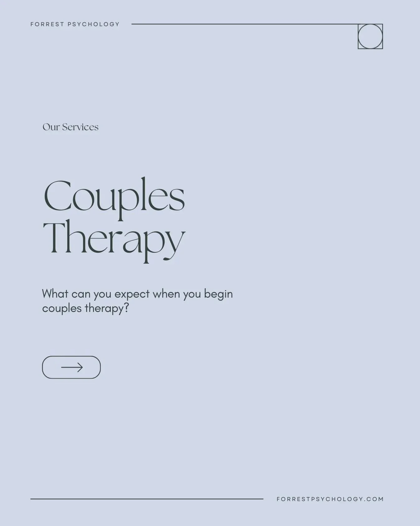 What can you expect when you begin couples therapy?

Couples therapy can provide a safe, non-judgemental space for you and your partner to&nbsp;come together to gain a better understanding of the dynamics at play in your relationship and work togethe
