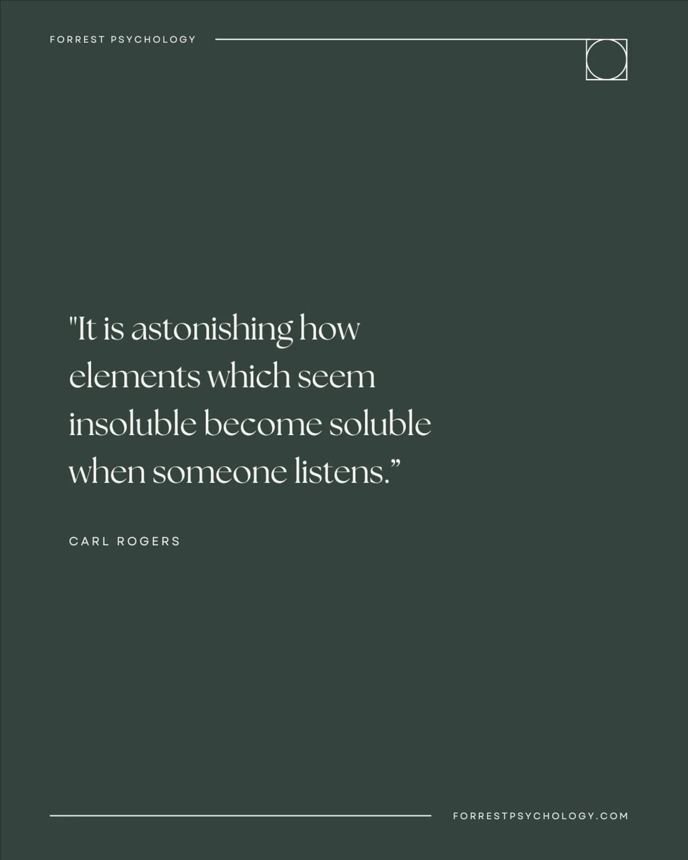 Being truly heard can turn knots into threads. Listening is powerful.

#psychology #forrestpsychology #mentalhealth #carlrogers #therapy #therapist #toowoombapsychologist