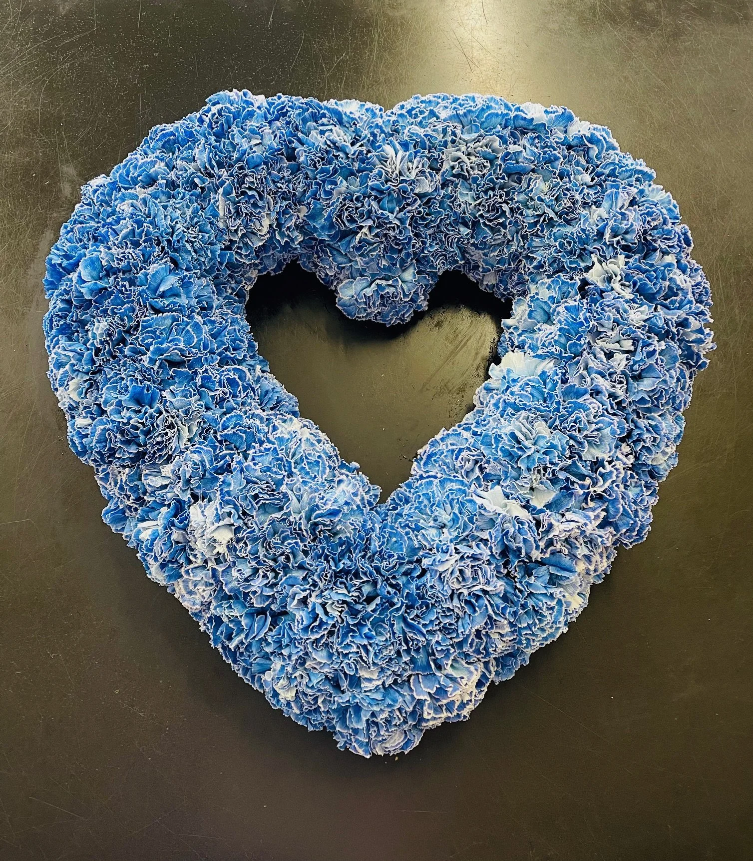Blue Heart Wreath