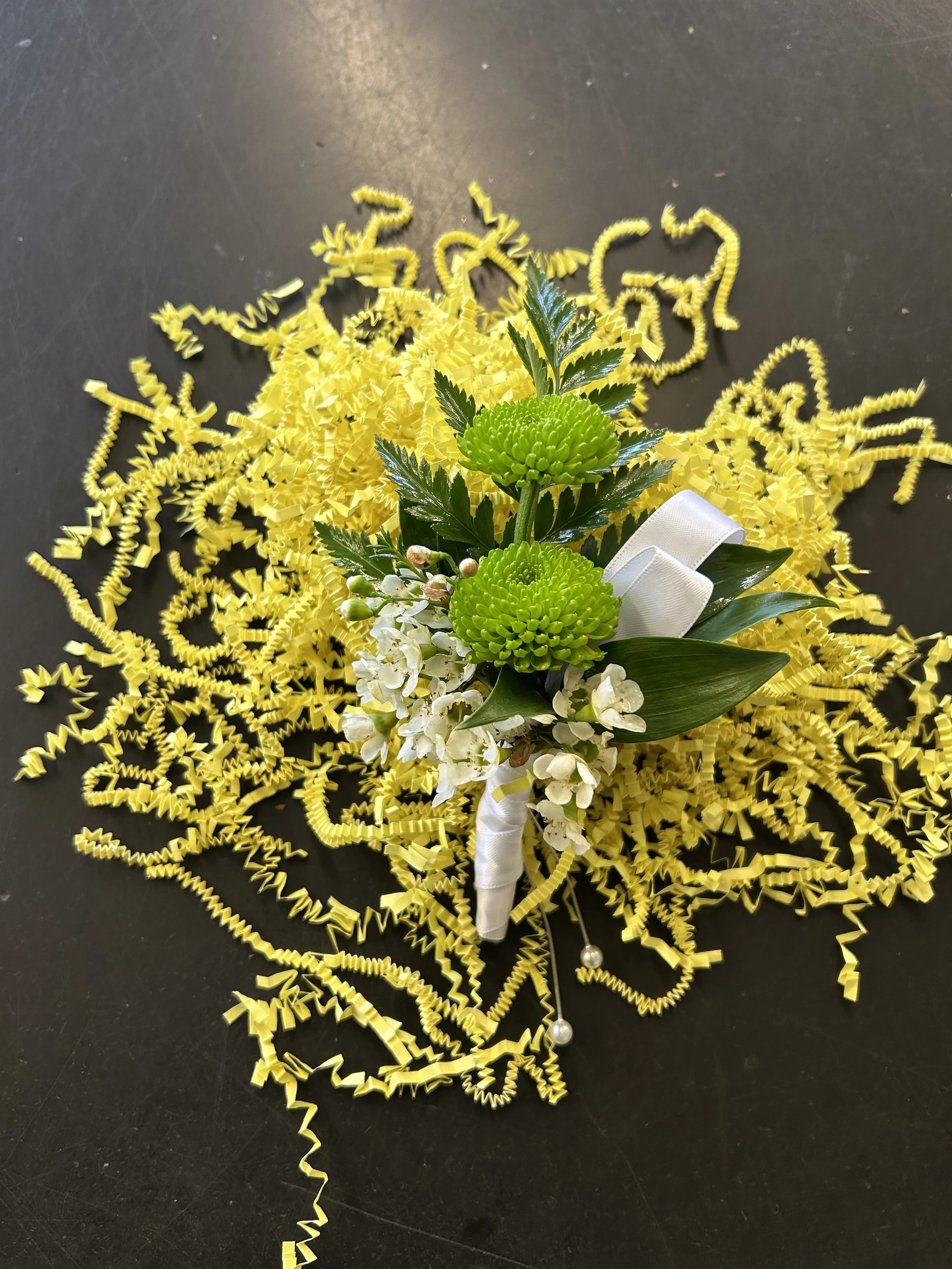 Green Button Boutonniere