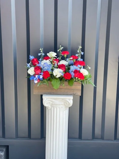 Red, White, and Blue Floral Box