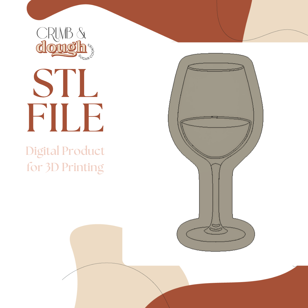 Red Wine Glass Cookie Stamp & Cutter STL File