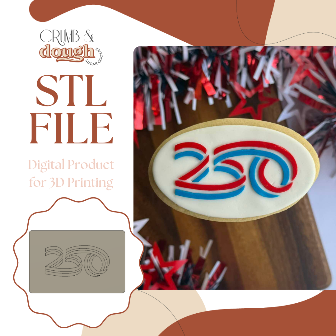 American 250 Cookie Stamp & Cutter STL File