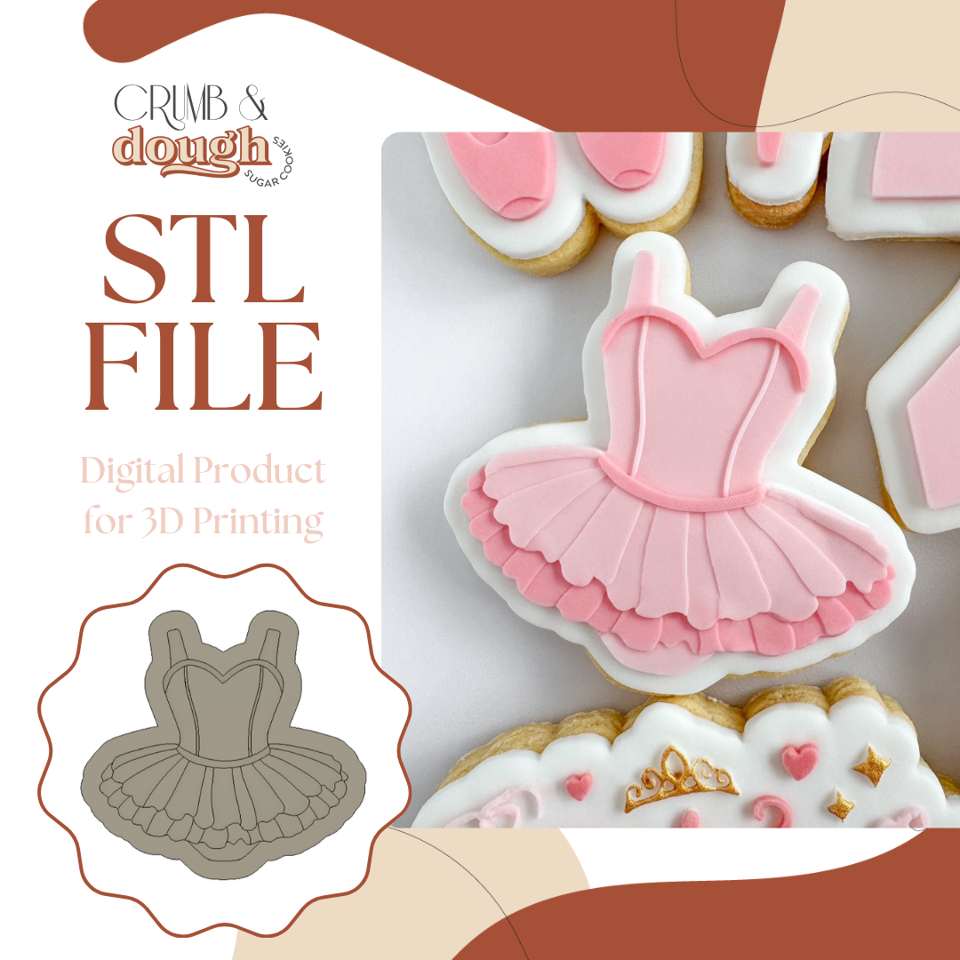Ballerina Tutu Leotard Cookie Stamp & Cutter STL File