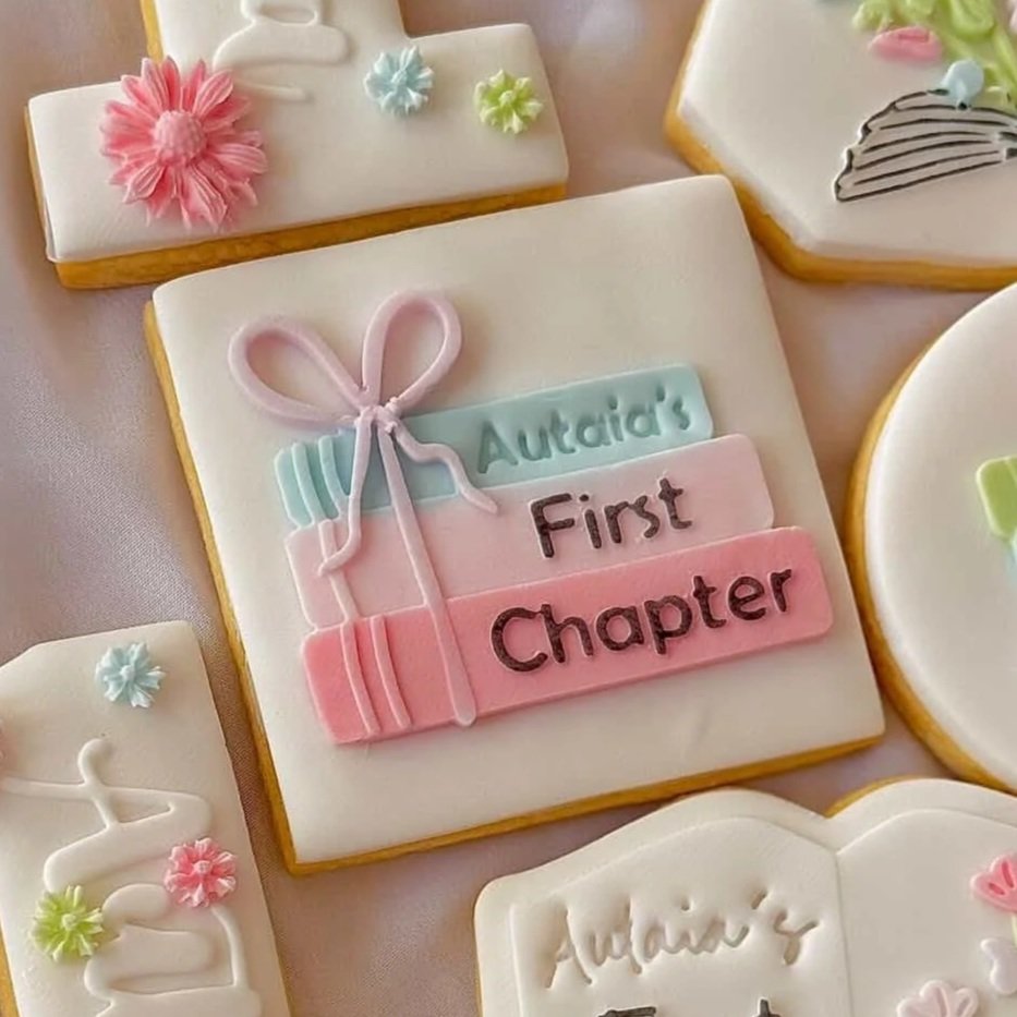 First Chapter Book Stack Cookie Stamp & Cutter