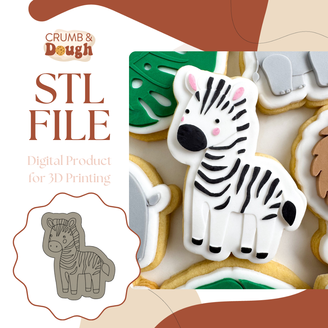 Zebra Cookie Stamp & Cutter STL File