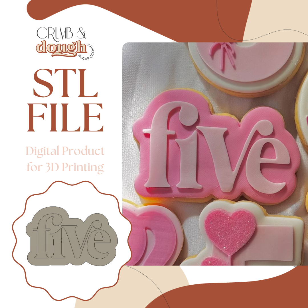 Five Cookie Stamp & Cutter STL File