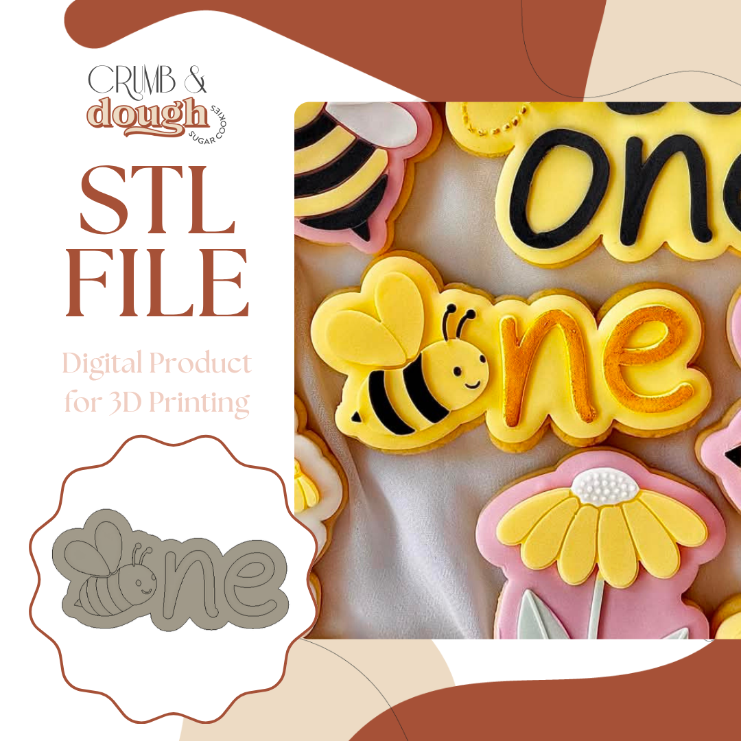Bee ONE Cookie Stamp & Cutter STL File