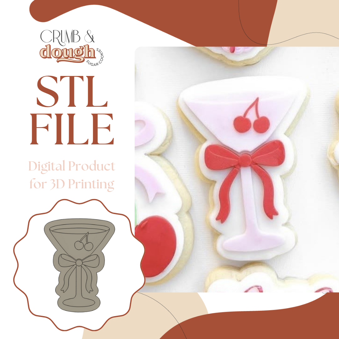 Cocktail with Cherries Cookie Stamp & Cutter STL File