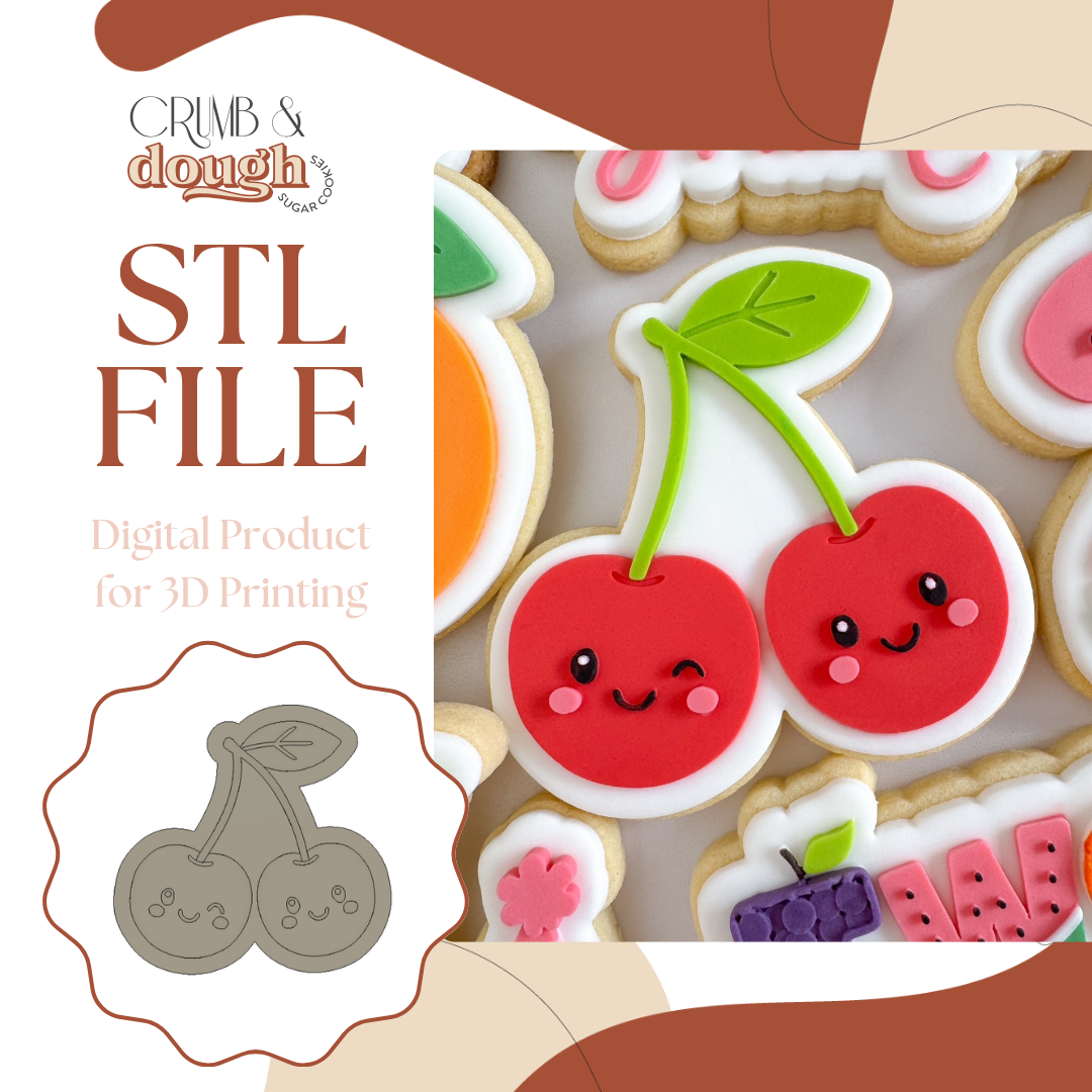 Happy Cherries Cookie Stamp & Cutter STL File