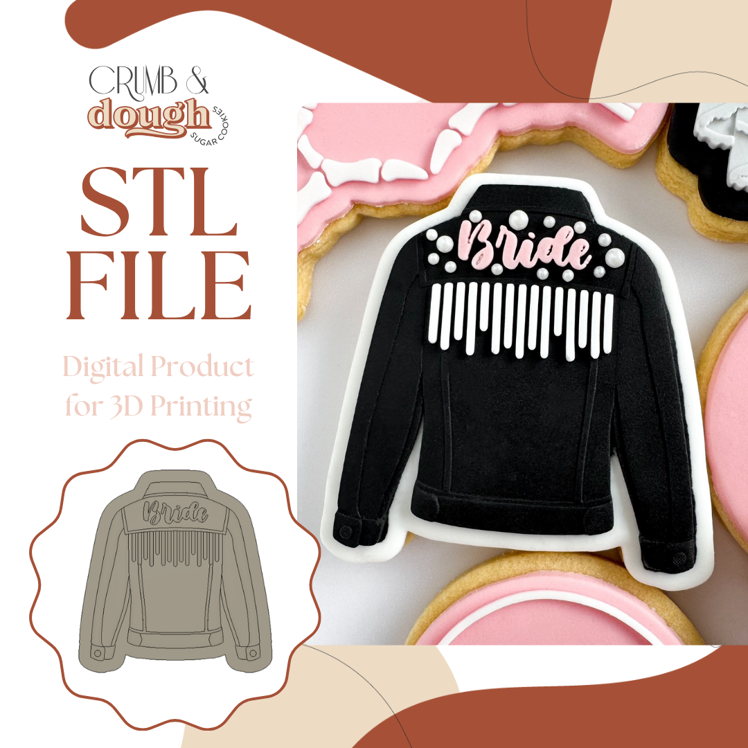 Bride Denim Jacket with Tassels Cookie Stamp & Cutter STL File