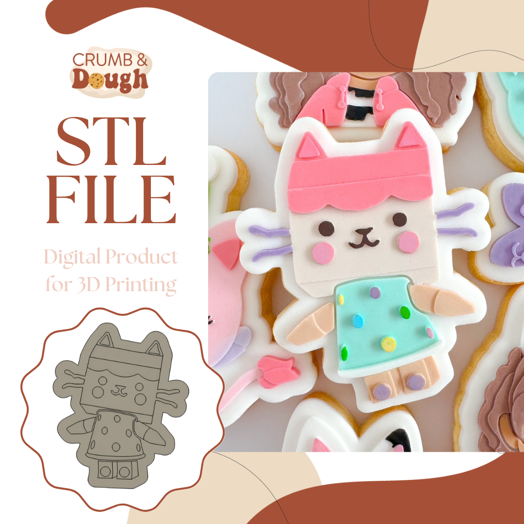 Box Cat Cookie Stamp & Cutter STL File