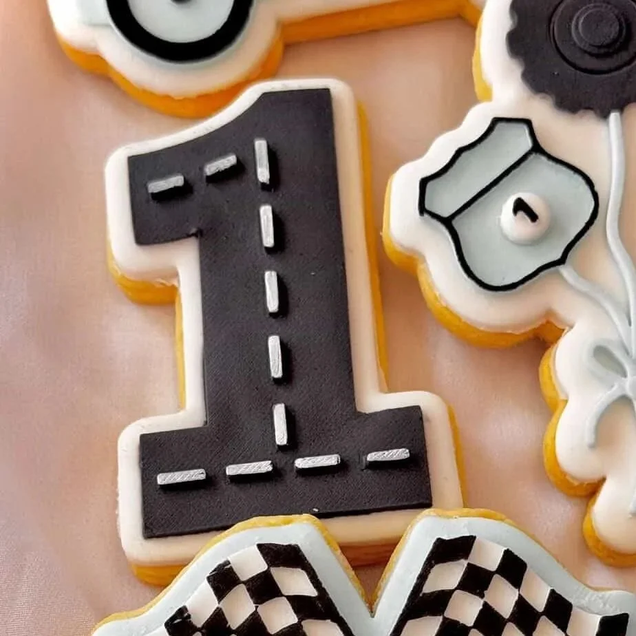 Number 1 with Road Cookie Stamp & Cutter
