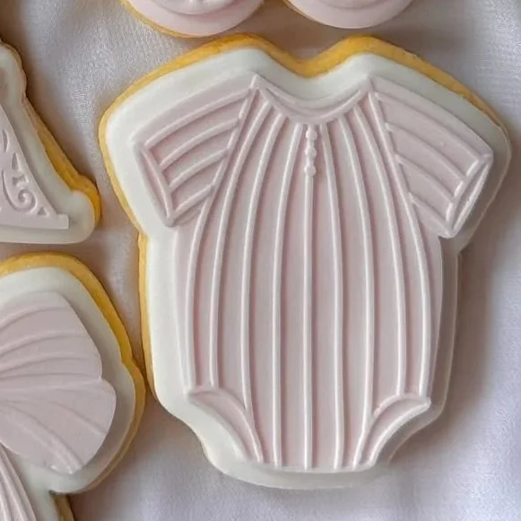 Striped Baby Onesie Cookie Stamp & Cutter