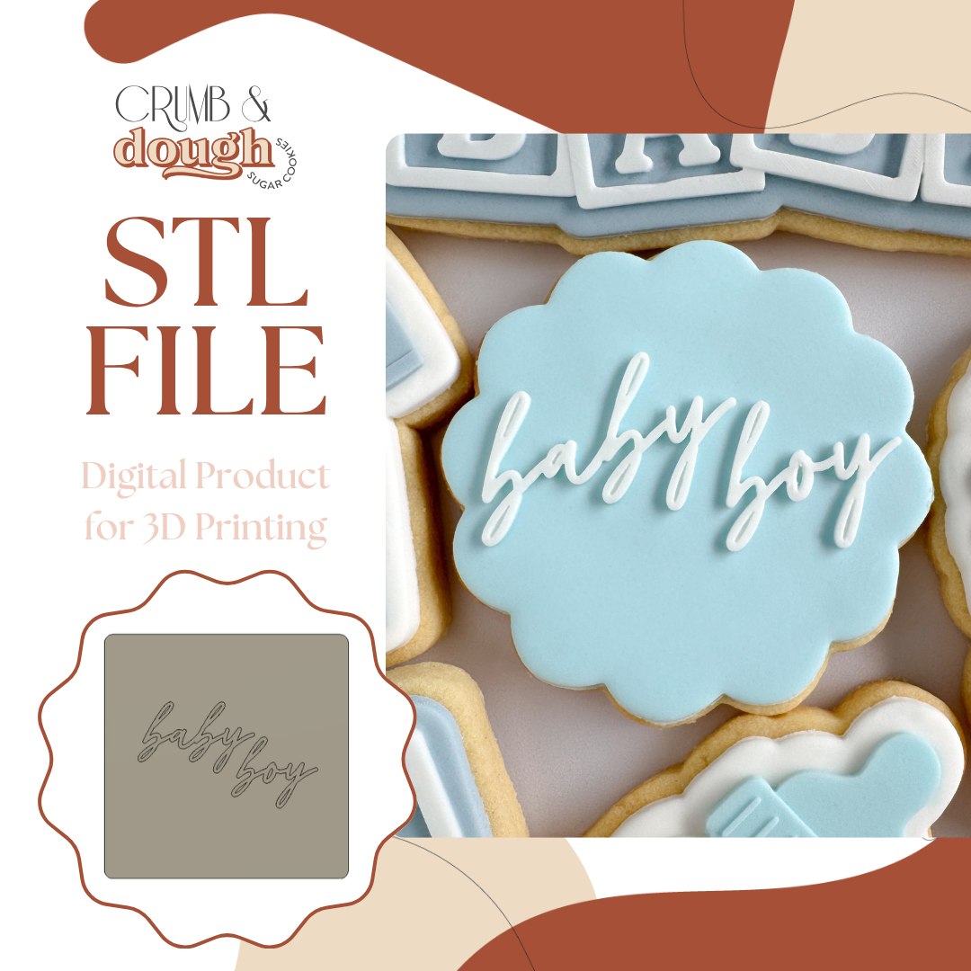Baby Boy Cookie Stamp & Cutter STL File